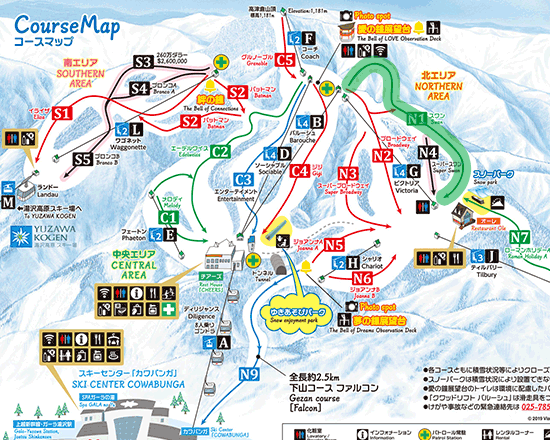 GALA湯沢スキー場のゲレンデマップ