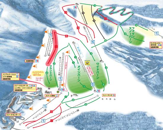 岩原スキー場のゲレンデマップ