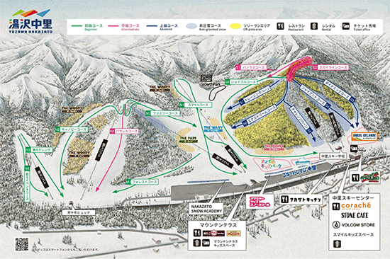 湯沢中里スノーリゾートのゲレンデマップ