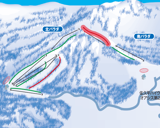 佐久スキーガーデンパラダのゲレンデマップ