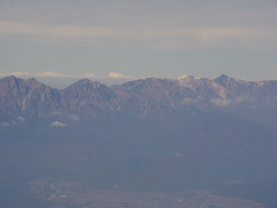 飛行機から見た白馬の山